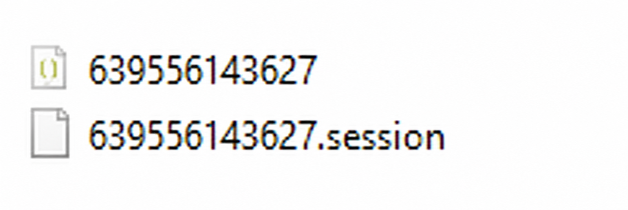 Файлы аккаунта 639556143627 в форматах JSON и Session